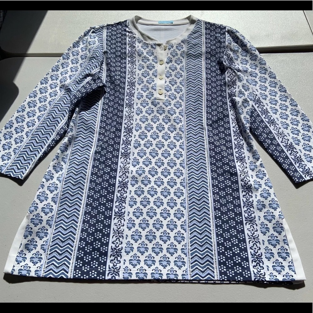 J.McLaughlin Catalina Cloth LS Top large EUC